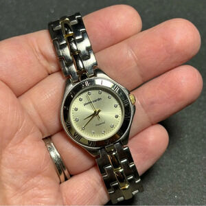 Pierre Cardin Ladies Watch Diamond Accent Quartz Two Tone Watch Working